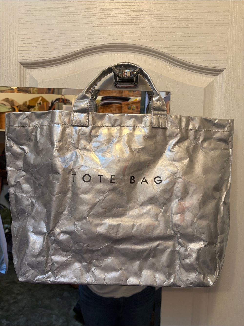 Silver Metallic Tote Bag - TOTE BAG